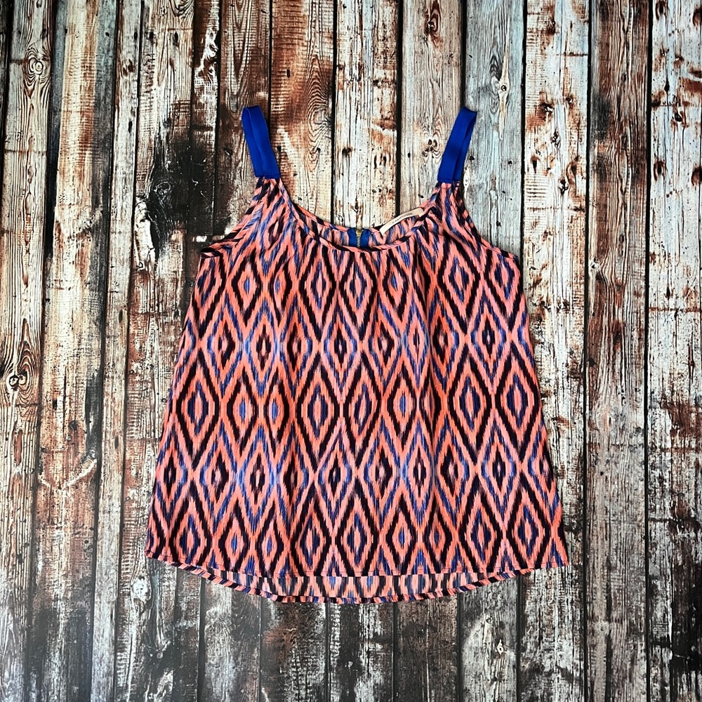 41 Hawthorn Misty Diamond Print Ribbon Strap Tank